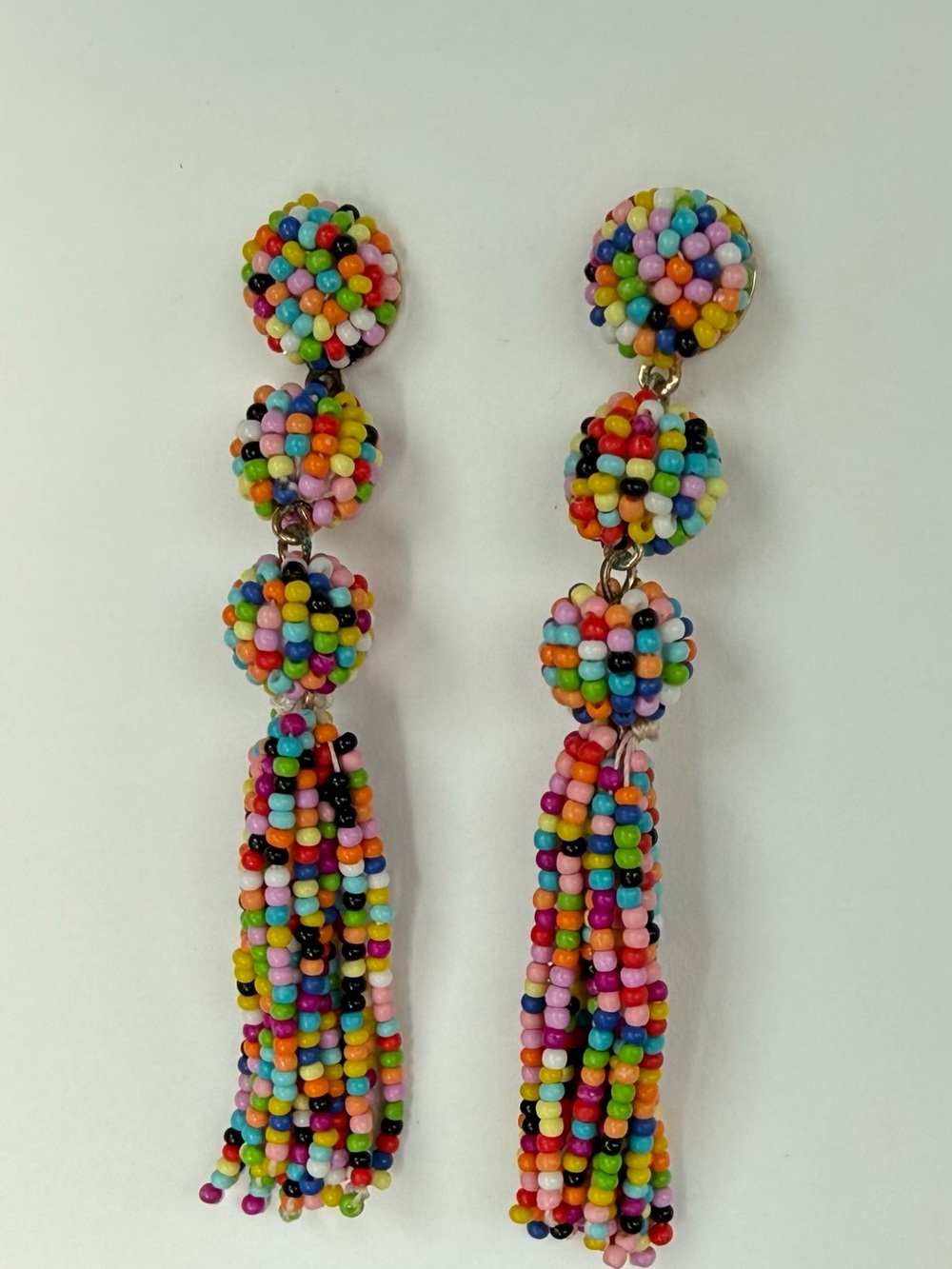 BaubleBar Multicolor Beaded Tassel Drop Earrings